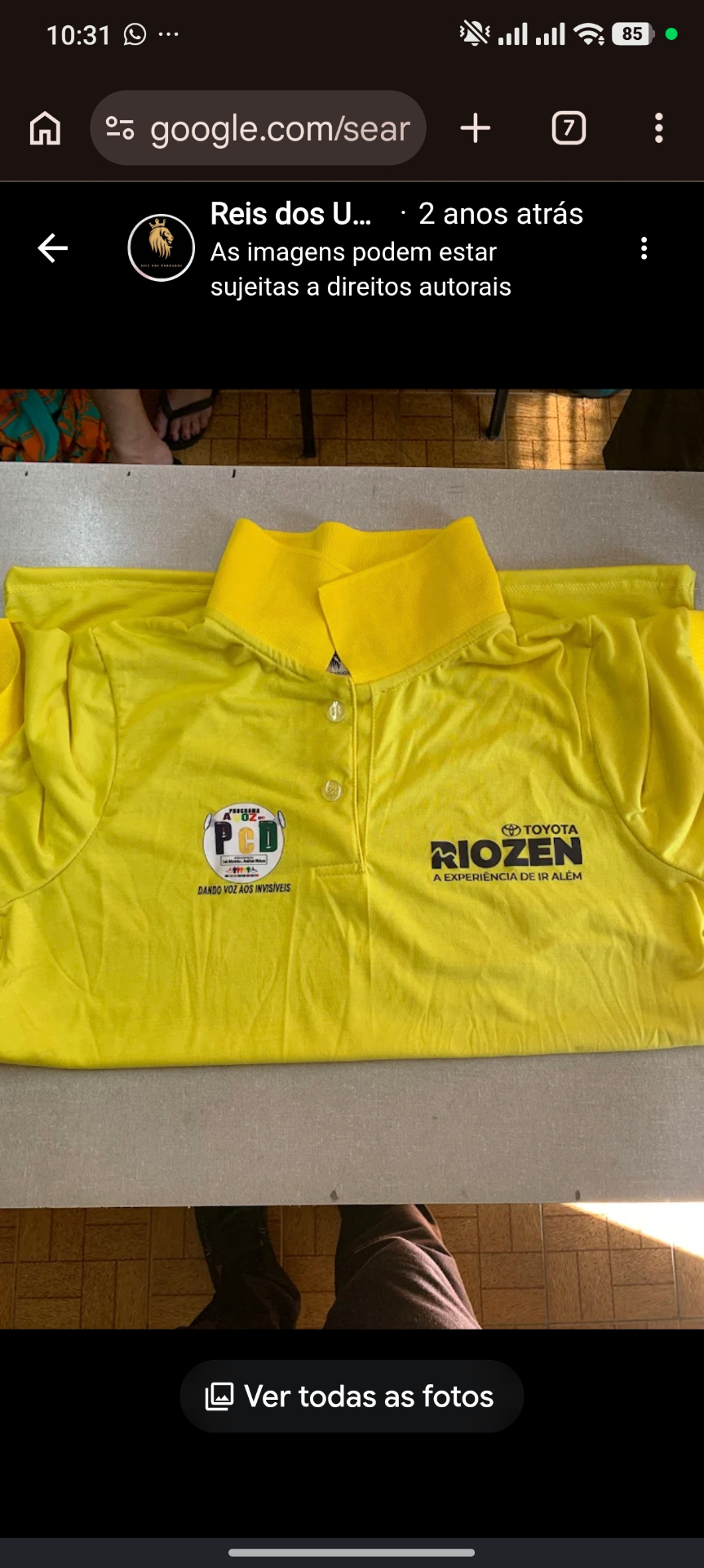 Polo amarela bordada Toyota Riozen